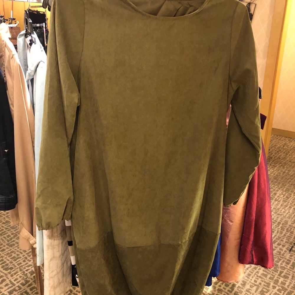 Green potato sack dress